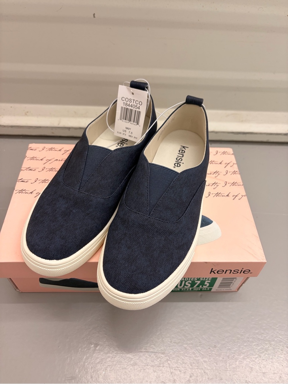 Kensie Salia Navy Slip On Platform Sneakers Shoes Women's Size 7.5 NEW